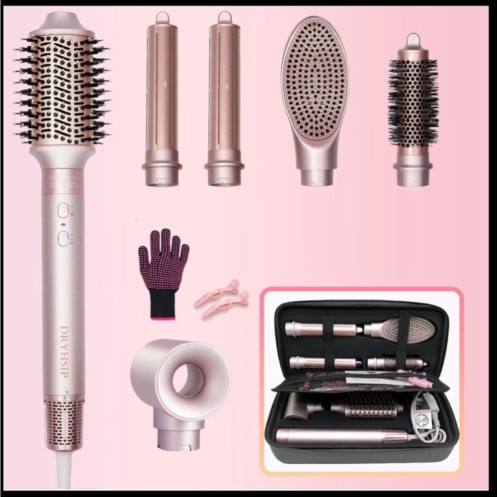 Dryshp Hair Styling Set in Pink air dryer styler multi tool
